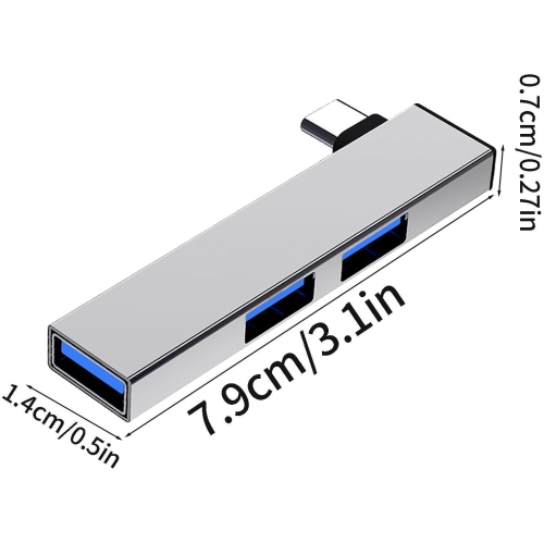 Typec expansion dock direct plug hub extender side plug-in edge-fitting small and convenient - gray