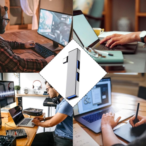 Typec expansion dock direct plug hub extender side plug-in edge-fitting small and convenient - gray