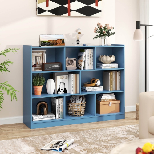 Costway 3-tier Open Bookcase 8-Cube Bookshelf Storage Display Cabinet