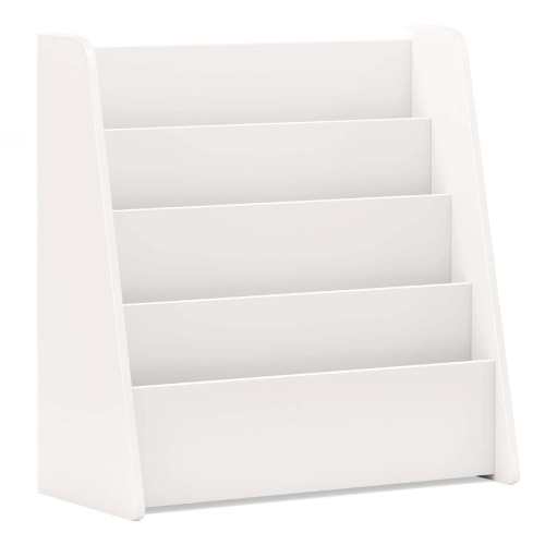 Costway 4-tier Kids Wooden Bookshelf Toddlers Book Rack with Deep Shelves Natural/White
