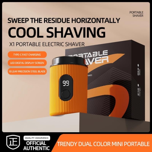 Mini electric shaver, portable shaver, portable shaver car full body washable rechargeable - orange