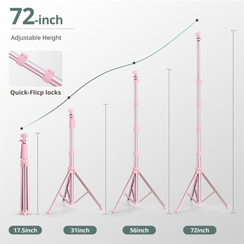 YOULIGHTS 72" Phone Tripod & Selfie Stick, Extendable Cell Phone Tripod Stand with Wireless Remote and Phone Holder, Compatible with iPhone Android