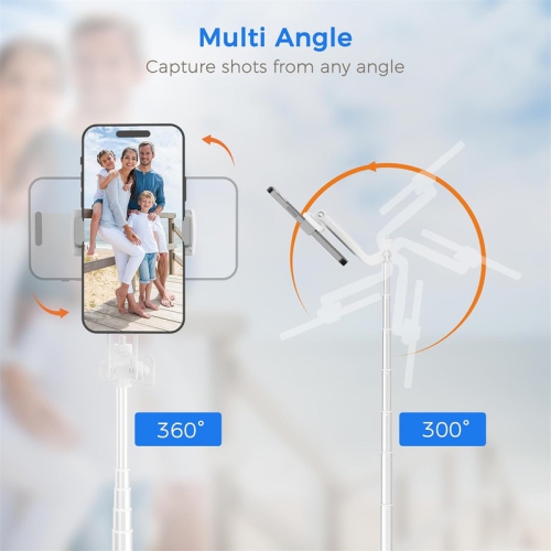 YOULIGHTS Selfie Stick Travel Tripod for Cell Phone with Remote Control and Phone Holder, Extendable Selfie Stick for iPhone, iPhone Tripod for Video