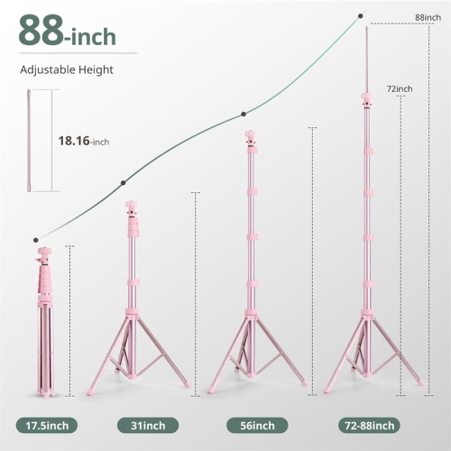 YOULIGHTS – Trépied pour téléphone de 88 po et perche à égoportrait, trépied extensible pour téléphone cellulaire avec télécommande sans fil et