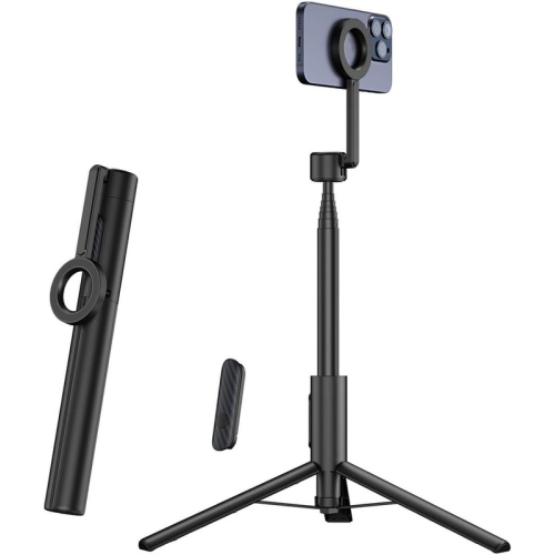 YOULIGHTS  Magsafe Tripod for Iphone 64" Selfie Stick Tripod Phone \w Metal Ring And Remote, Phone Tripod for Video Recording, Fit for Iphone