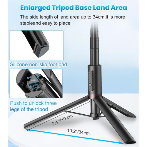 YOULIGHTS 67" Cell Phone Selfie Stick Tripod,Smartphone Stand All-in-1 with Integrated Wireless Remote,Portable,Lightweight,Extendable for