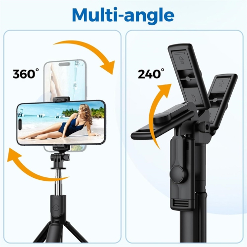 YOULIGHTS Selfie Stick Tripod, Retractable Selfie Stick Tripod with Wireless Remote Control, for Photograph, Live Streaming, Video, Compatible with