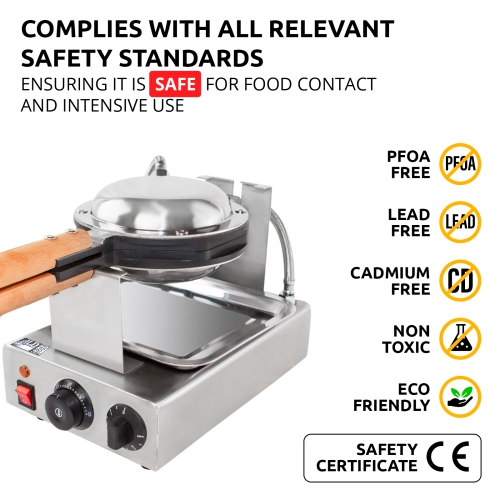 AP-123 Bubble Waffle Maker Machine | Egg Waffle Iron | Professional Rotated Machine | Improved Manual Thermostat | 110V