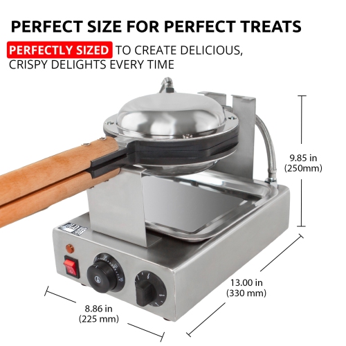 AP-123 Bubble Waffle Maker Machine | Egg Waffle Iron | Professional Rotated Machine | Improved Manual Thermostat | 110V