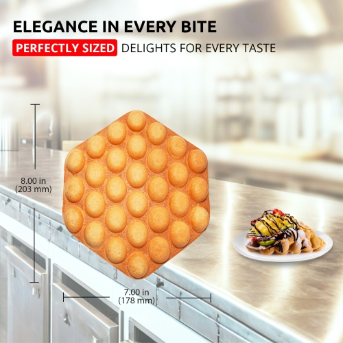 AP-123 Bubble Waffle Maker Machine | Egg Waffle Iron | Professional Rotated Machine | Improved Manual Thermostat | 110V