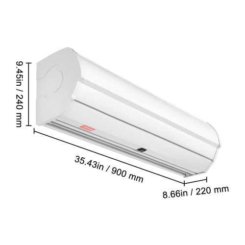 VEVOR 36" Commercial Indoor Air Curtain Super Power 2 Speeds 900CFM, Wall Mounted Air Curtains, Indoor Over Door Fan with Heavy Duty Limit Switch,