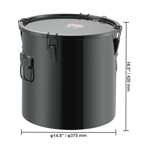 VEVOR Fryer Grease Bucket, 10 Gal Oil Disposal Caddy Stainless Steel Fryer Oil Bucket Rust-Proof Coating, Oil Transport Container with Lid, Lock