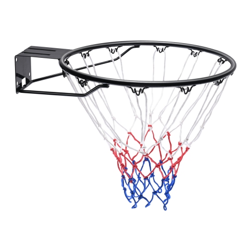 VEVOR 18" Basketball Rim, Wall Door Mounted Basketball Hoop, Heavy Duty Q235 Basketball Flex Rim Goal Replacement with Net and Double Spring,