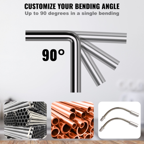 VEVOR 1/4"-7/8" O.D. Pipe Tube Bender, Ratcheting Tubing Bender, 90° Forward/Reverse Pipes Bending Tools with 7 Dies and Pipe Cutter for HVAC Air