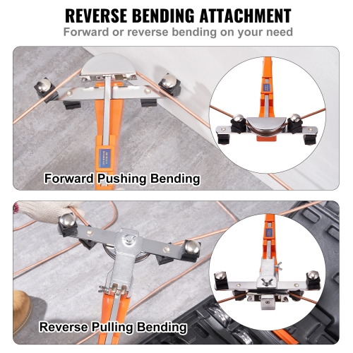 VEVOR 1/4"-7/8" O.D. Pipe Tube Bender, Ratcheting Tubing Bender, 90° Forward/Reverse Pipes Bending Tools with 7 Dies and Pipe Cutter for HVAC Air