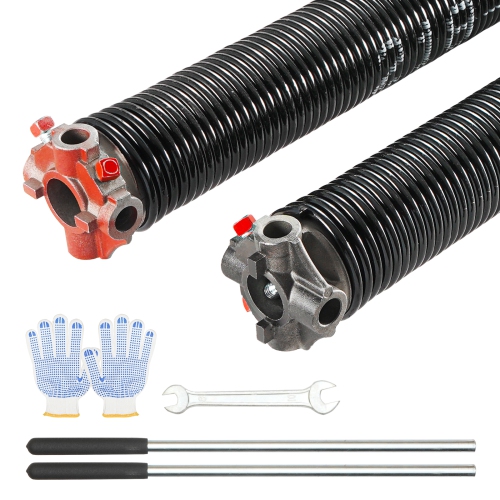 VEVOR  0.218 X 2 X 24Inch Garage Door Torsion Springs, Garage Door Springs \w Non-Slip Winding Bars, 16000 Cycles, Gloves And Mounting Wrench