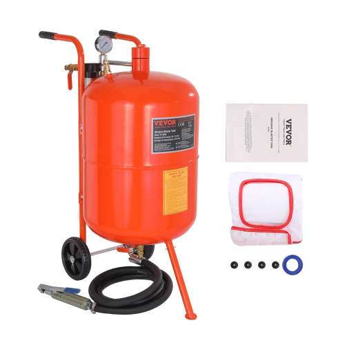 VEVOR 20 Gallon Sand Blaster, 60-110 PSI High Pressure Sandblaster, Portable Abrasive Blasting Tank, Air Sand Blasting Kit with 4 Ceramic Nozzles and