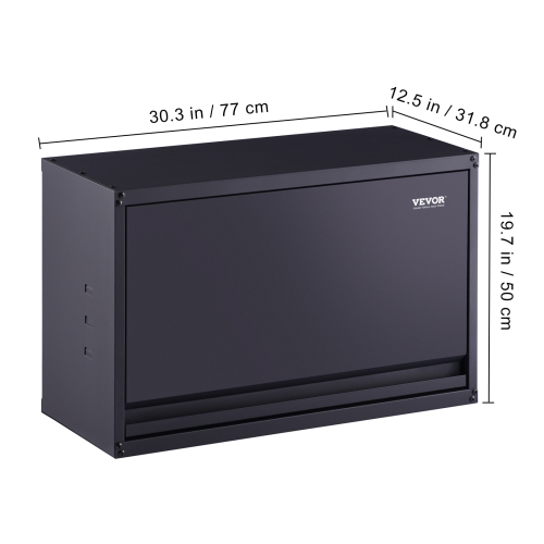 VEVOR Metal Storage Cabinet, 120lbs Load Capacity per Shelf, 20'' Tall Wall-Mounted Powder-Coating Steel Garage Cabinet with Adjustable Shelf, Press