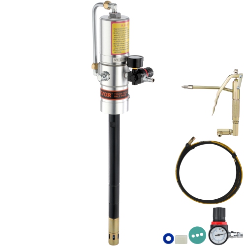 VEVOR Grease Pump, 50:1 Pressure Ratio Air Operated Grease Pump with 13 ft High Pressure Hose and Grease Gun, Pneumatic Lubrication Grease Pump with