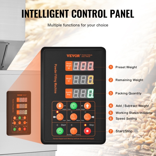 VEVOR Particle Filling Machine, 0.022-2.2 lbs/10-1000g, Automatic Filler Machine with Foot Pedal, Stainless Steel Weighing Filling Machine, Weigh