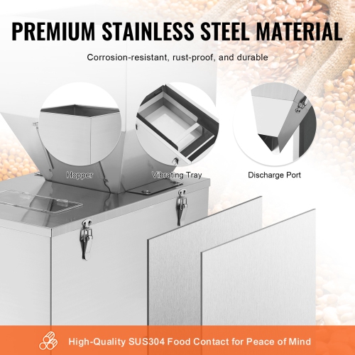 VEVOR Particle Filling Machine, 0.022-2.2 lbs/10-1000g, Automatic Filler Machine with Foot Pedal, Stainless Steel Weighing Filling Machine, Weigh