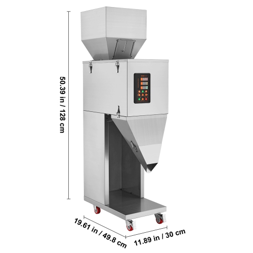 VEVOR Particle Filling Machine, 0.022-2.2 lbs/10-1000g, Automatic Filler Machine with Foot Pedal, Stainless Steel Weighing Filling Machine, Weigh