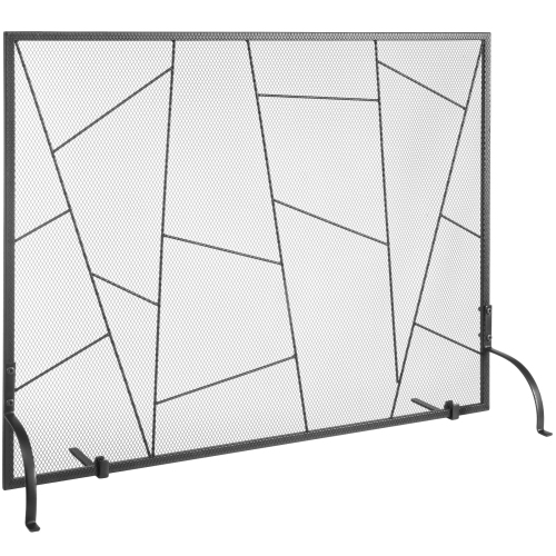 VEVOR  35.6"(L) X28.4"(H) Fireplace Screen Single Panel, Iron Mesh Fireplace Screen, Spark Guard Cover, Simple Installation, Fire Fence Grate For