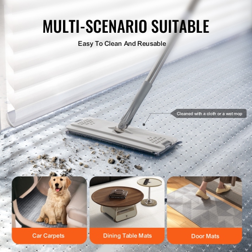 VEVOR 15" x 4' Carpet Protector for Pets, PVC Scratch-Proof Cat Carpet Protector for Doorway, Anti-Slip Cat Scratch Protector Mat, Easy to Cut