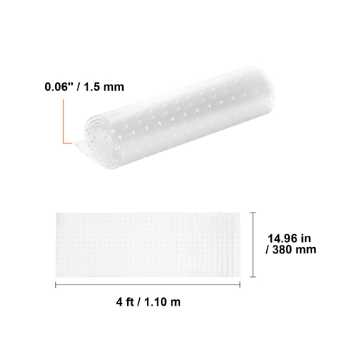 VEVOR 15" x 4' Carpet Protector for Pets, PVC Scratch-Proof Cat Carpet Protector for Doorway, Anti-Slip Cat Scratch Protector Mat, Easy to Cut