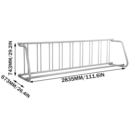 VEVOR 111" Length Floor Bike Rack 9 Holders,All-Steel Grid Bike Rack ,Single-side Storage Stand,For Garages Streets Yards