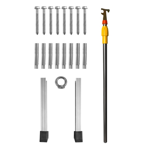 VEVOR 22.5" x 63" Attic Ladder Foldable, 350-pound Capacity, Multi-Purpose Aluminium Extension, Lightweight and Portable,Fits 9.5'-12' Ceiling