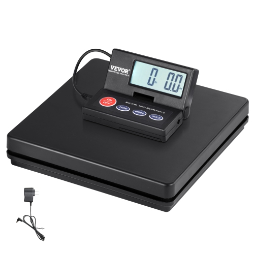 VEVOR 110 lbs x 0.07 oz. Digital Shipping Scale, Heavy Duty Postal Scale with Timer, Tare, Hold Function, 90° Foldable LCD Screen Package Scale,