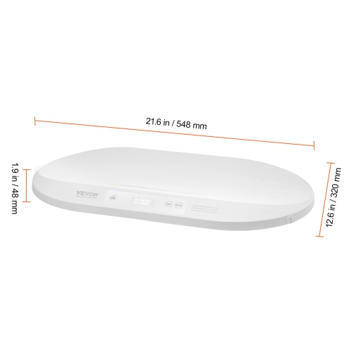 VEVOR 88LBS Capacity Baby Scale, Smart Bluetooth Infant Scale with Measuring Tape, Digital Toddler Scale for Weight and Height Track - with Hold &