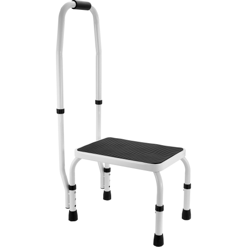 VEVOR 330lbs Capacity Step Stool 1-Step,3 Adjustable Height with Handle Steel Step Ladder, Portable Toddler Step Stools for Adults,Non-Slip Sturdy