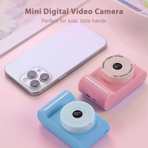 Mini children's digital camera, dual lens, 2.0-inch IPS screen, cute photo frame, mini children's camera digital CCD camera [pink]