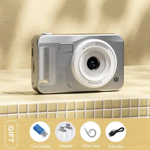 Silver 1080P HD video shooting digital camera - 40-megapixel photo shooting, lightweight and portable, multi-scene mode portable CCD