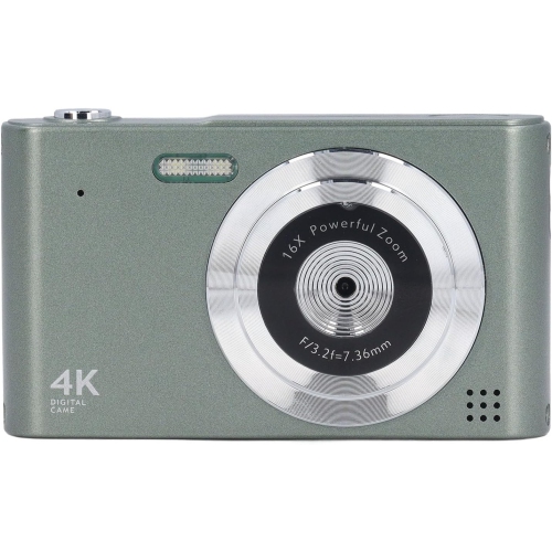 Green 4K Retro Travel Camera, 32GB Memory + Card Reader – Multi-mode Shooting, Built-in Flash, HD Retro CCD