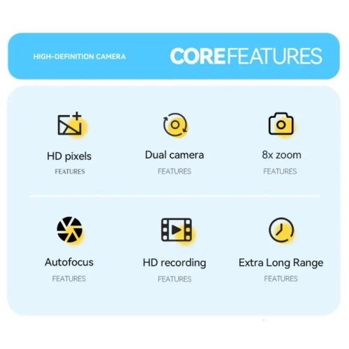 Appareil photo numérique HD blanc de 40 Mpx - Enregistrement vidéo 1080p, zoom 8x, mise au point automatique, design compact, appareil photo rétro