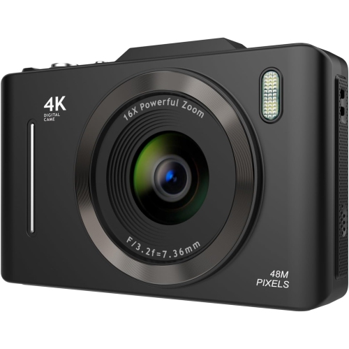 pink48 megapixel Vlog camera, 32GB memory card – webcam, image stabilization, 2.8-inch IPS screen, CCD digital camera, high-value zoom camera