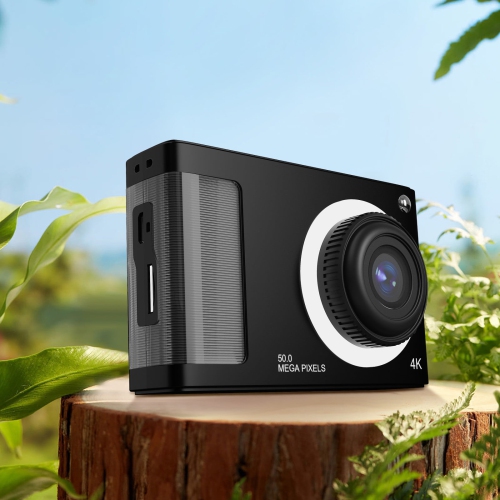 [Black] HD CCD digital camera for students, anti-shake, compact and portable, retro travel camera card 32G memory card