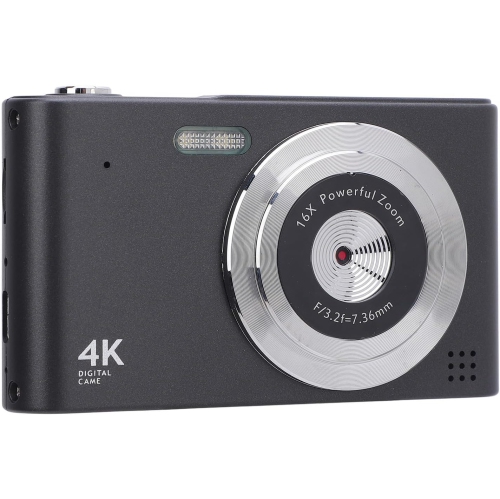 GREEN SCENIC  4K Retro Travel Camera, 32GB Memory + Card Reader – Multi-Mode Shooting, Built-In Flash, HD Retro Ccd In Black