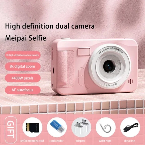 Pink 40MP camera card machine) - auto focus, selfie mode, compact design, portable and easy to carry, retro camera CCD card machine mini