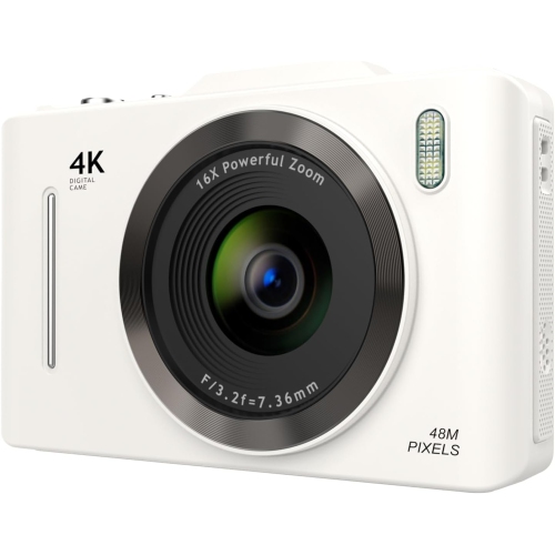 pink48 megapixel Vlog camera, 32GB memory card – webcam, image stabilization, 2.8-inch IPS screen, CCD digital camera, high-value zoom camera