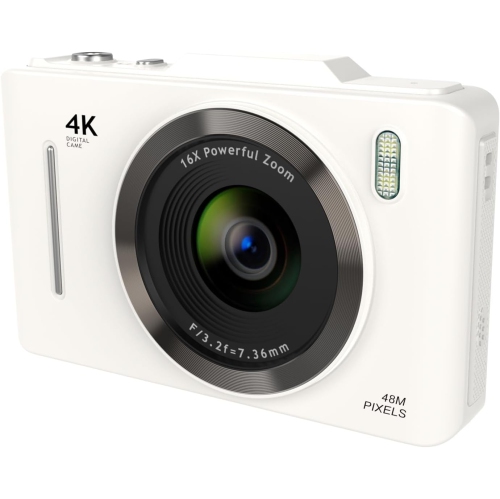 pink48 megapixel Vlog camera, 32GB memory card – webcam, image stabilization, 2.8-inch IPS screen, CCD digital camera, high-value zoom camera