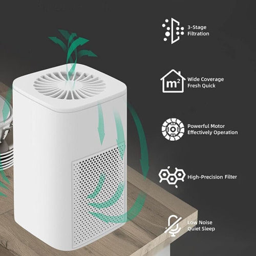 Desktop air purifier, removes smoke and odor, suitable for small bedrooms, removes formaldehyde, silent air purifier, fresh air blower