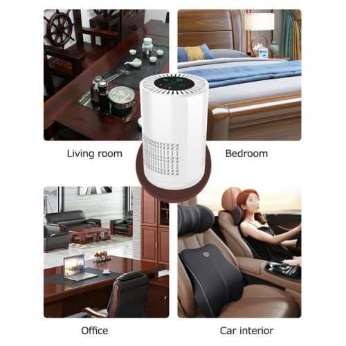 Desktop air purifier home bedroom pet deodorizer indoor car disinfection negative ion air purifier mini 100 mg/hour 360° negative ion damage