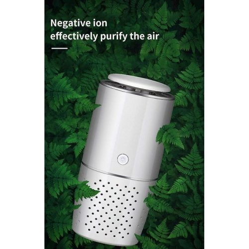 USB air purifier with negative ion technology - three speeds, 35dB silent, auto mode, suitable for home/office/car/desktop - removes odors,