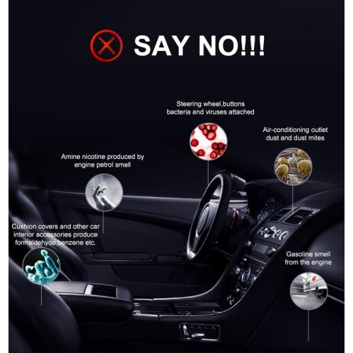 Portable HEPA Car and Travel Air Purifier - 360° filtration, three silent wind speeds, plug and play - Effectively removes PM2.5, pet dander and