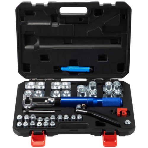 VEVOR  32 PCs Hydraulic Flaring Tool Kit, 45° Double Flaring Tool, Brake Repair Brake Flaring Tools for 3/16"-1/2", Brake Flare Tool \w Tube Cutter