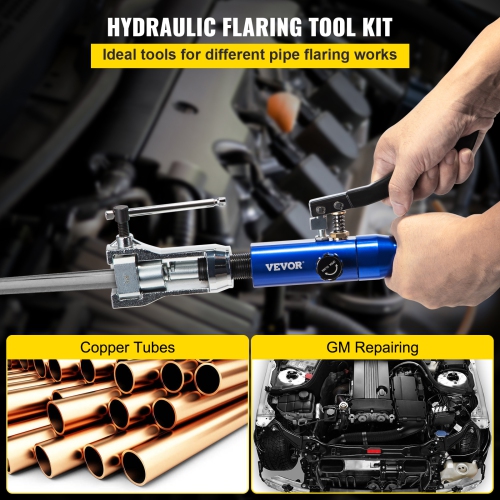 VEVOR 32 PCS Hydraulic Flaring Tool Kit, 45° Double Flaring Tool, Brake Repair Brake Flaring Tools for 3/16"-1/2", Brake Flare Tool with Tube Cutter
